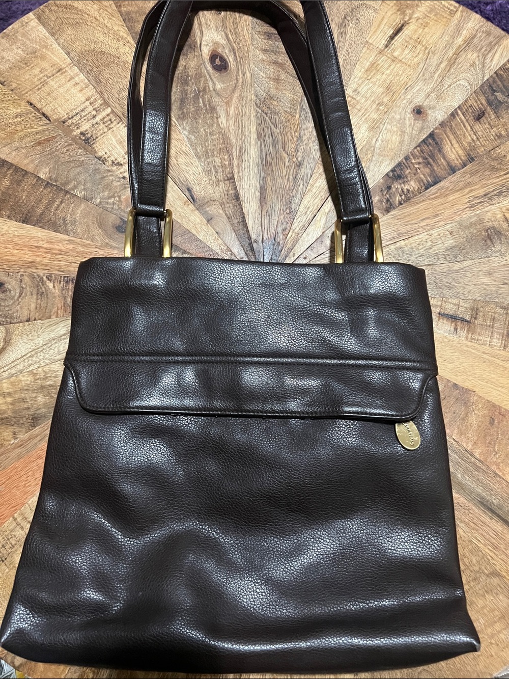 Carryland Dark Brown Faux Leather Tote Bag